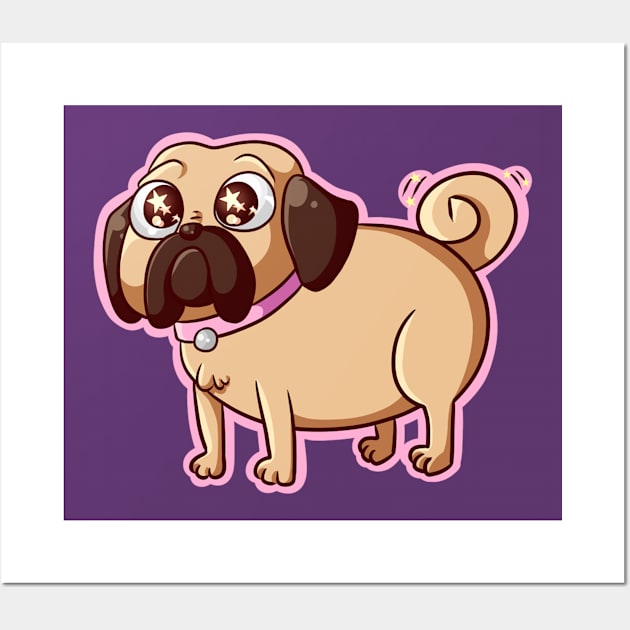 This pug loves u Wall Art by SaganPie